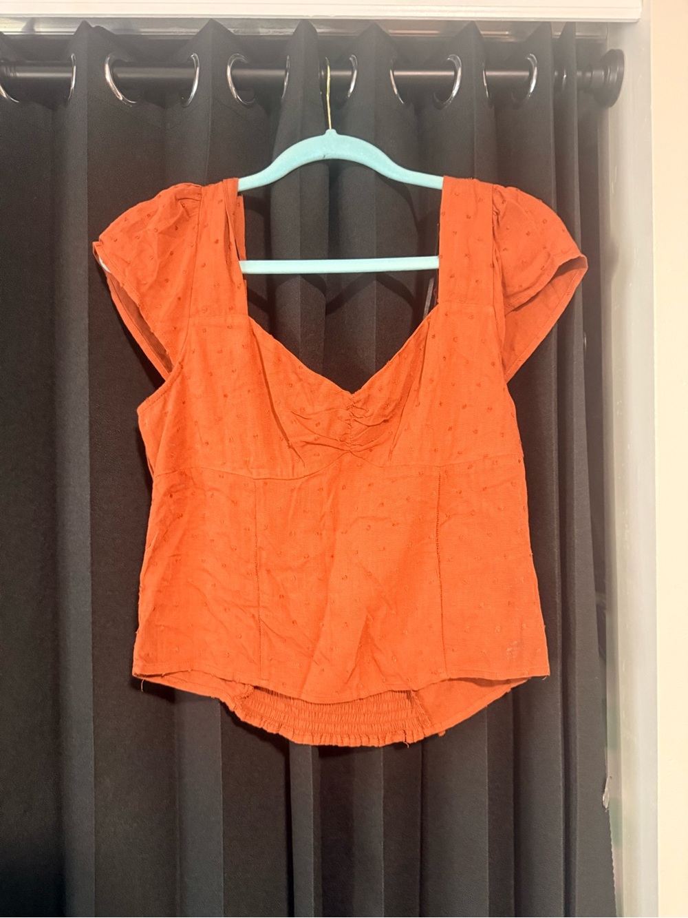 BCX Rust-Orange Cap Sleeve Crop Top
